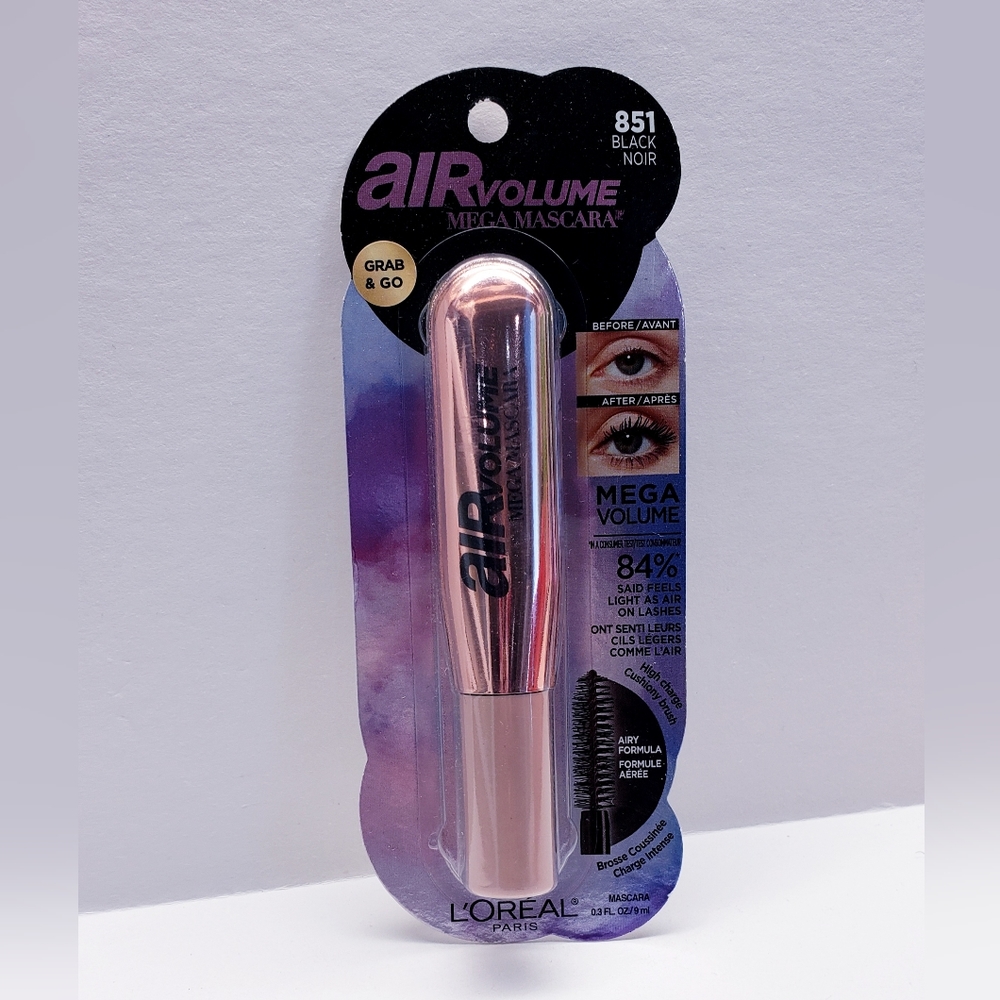 L'Oreal Paris Makeup Air Volume Mega Mascara, Lightweight, 851 Black